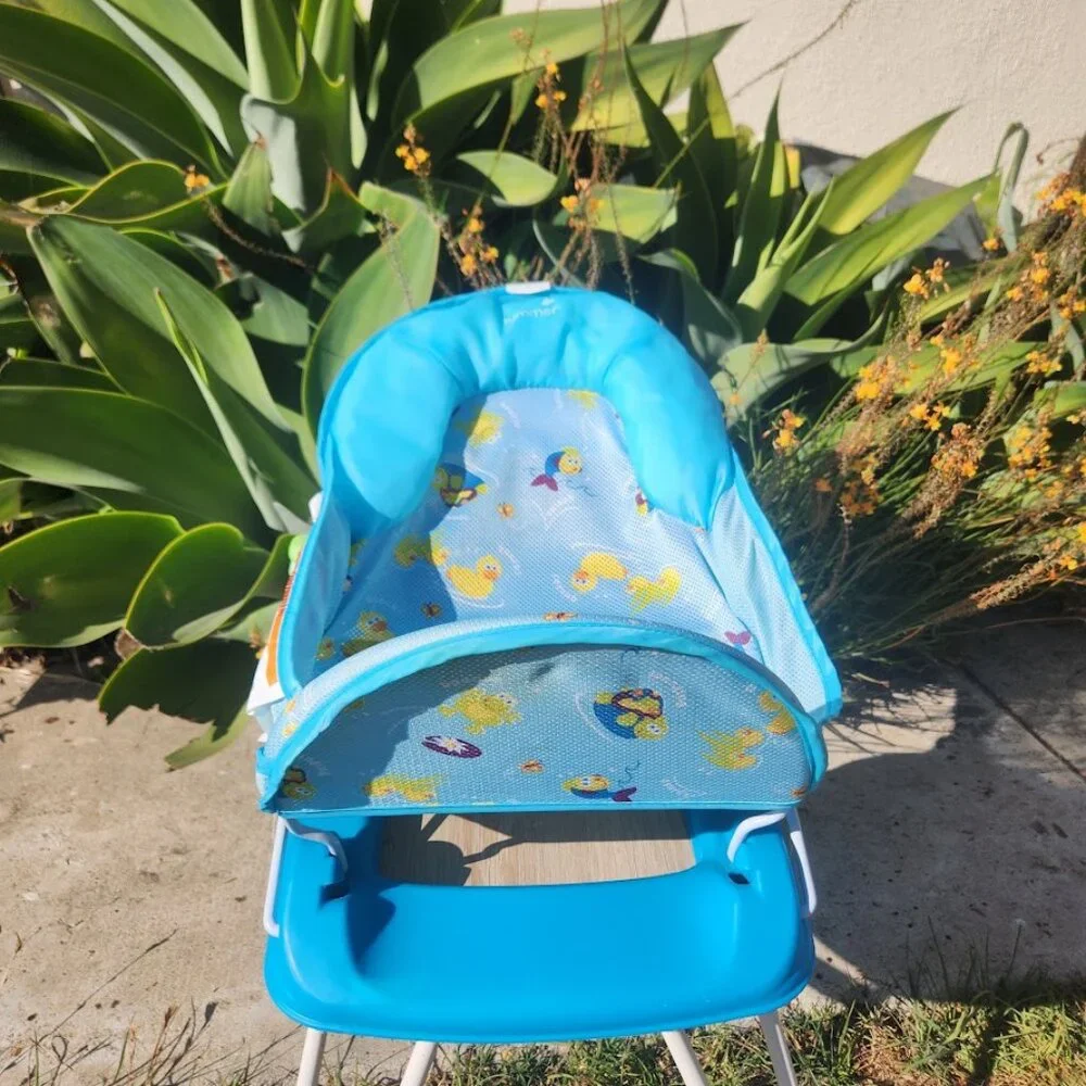 Summer Infant Mother's Touch Foldable Baby Bather Seat Tub Bathroom Blue Ducks F